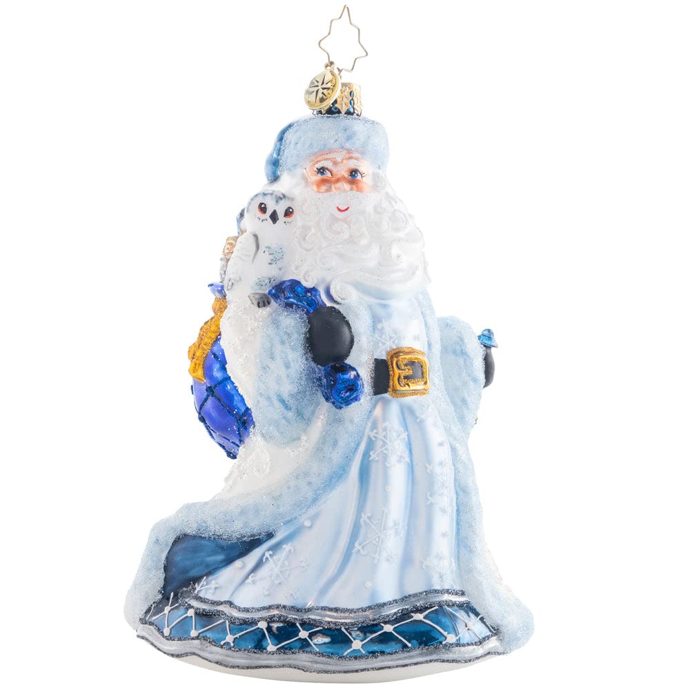 Christopher RadkoHand-Crafted European Glass Christmas Decorative Ornament, Winter Wonderland Santa