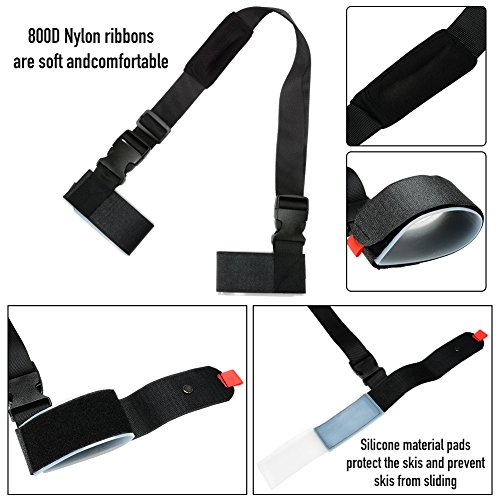 image for Mounchain Ski Carrier Strap and Pole Carrier Sling Strap Thick and Str