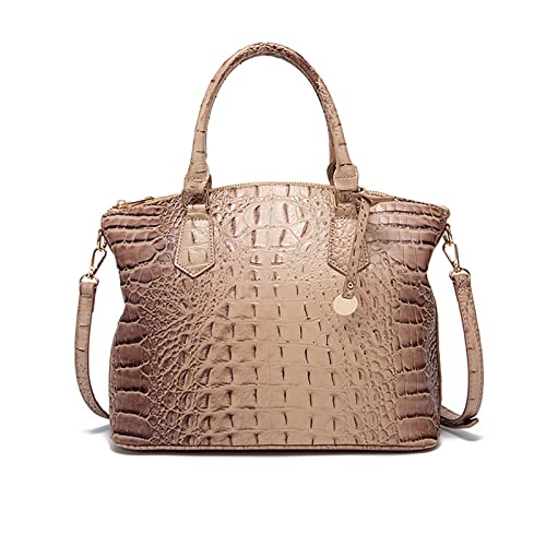 Sac à Main Femme Crocodile NICOLE & DORIS Kaki en Cuir Verni