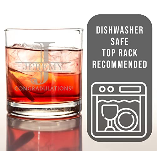 Personalized Etch 11Oz Custom Whiskey Glass, Whiskey Gifts For Men, Bourbon Glass Engraved, Birthday Gifts For Men Dad Husband Groomsmen Gifts, Customized Monogram Gifts, Halpert #TOP2
