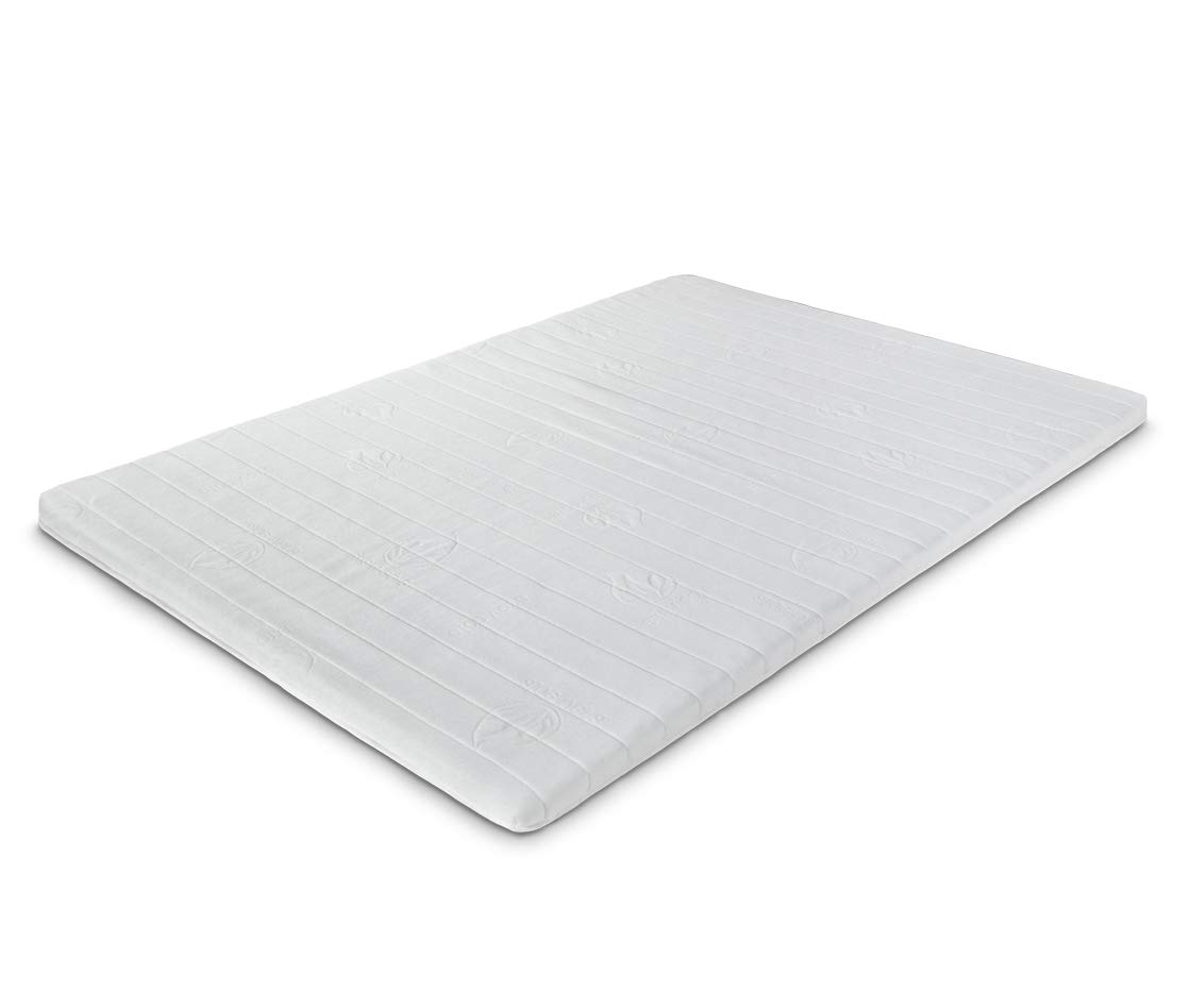 DORMIDAN - Topper viscoelástico con Tejido Stretch Aloe Vera y Tejido Inferior 3D Transpirable. Gomas elásticas (90 x 190 cm)