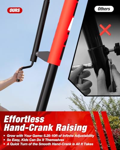 Image of Basketball Hoop Outdoor 5.3-10ft Height Adjustable Portable Basketball Goal System with 45 Inch Shatterproof Backboard for All Ages in Backyard /Driveway /Indoor