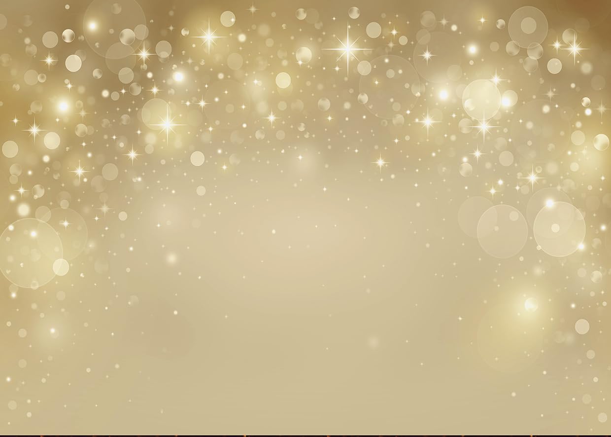 LYWYGG 7x5FT Gold Backdrop Golden Spots Glitter Photoshoop Background (Will Not Glow) Bokeh Backdrops CP-622