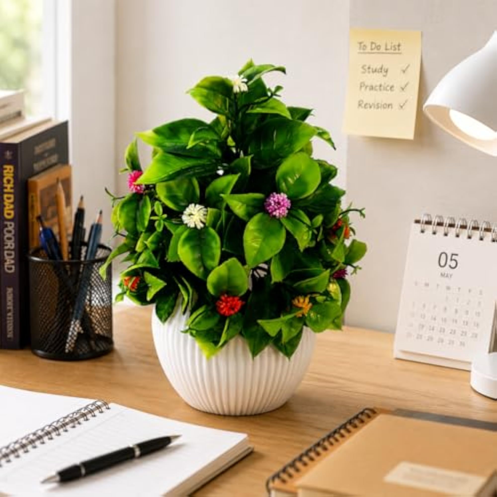 Artificial Potted Plant with White Pot