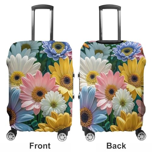 Flowers As Background Luggage Cover, Elastic Luggage Protector Fits 19-32in Suitcases, Washable & Anti-Scratch Suitcase Cover for Men Women L3