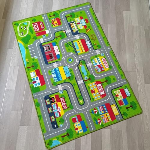 カーペット ラグ 道路 キッズ プレイマット ロードマップ 150*200cm 洗える カラー 薄手 大判 長持ち 丸洗い 教育用 ラグマット 赤ちゃん キッズ 滑り止め 子供部屋マット 長方形 絨毯 洗濯機で洗える 掃除簡単 ふわふわ おしゃれ 知育子供
