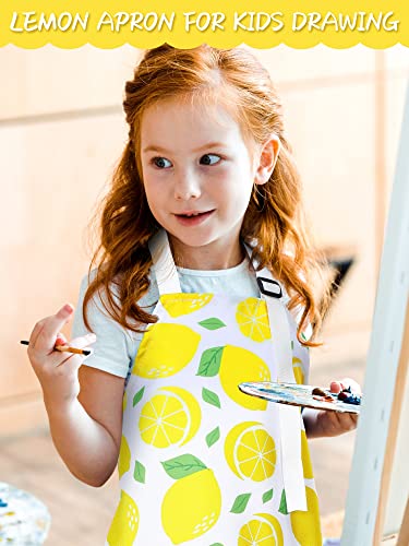 Jenaai 3 Pcs Lemon Kids Apron With Pockets Adjustable Strap Toddlers Waterproof Apron For Boys And Girls Cooking, Baking, Painting, Kitchen Apron, 6-12 Years #TOP6