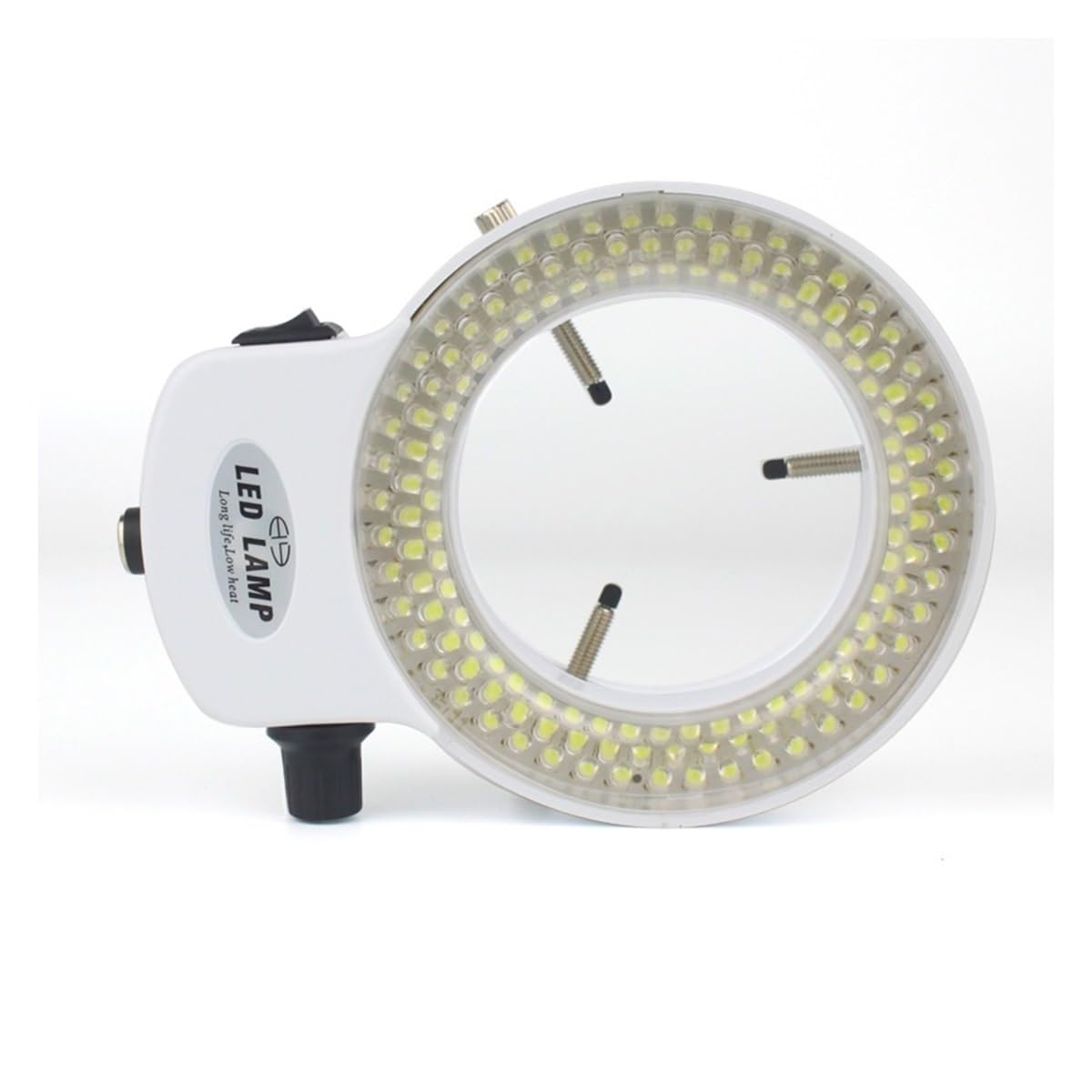 Microscope Adjustable 6500K 144 LED Ring Light Lamp for Industry Stereo Microscope Lens 110V-240V Adapte(White)
