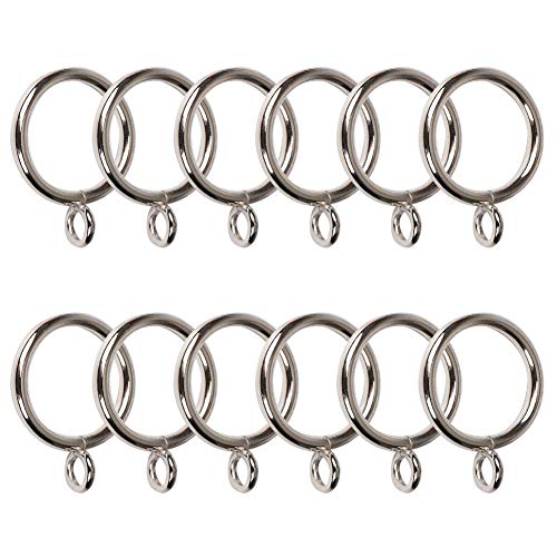 Paquete de 50 anillos de cortina de metal para colgar cortinas y varillas, 28 mm de diámetro interno de metal, anillos de cortina de metal para colgar cortinas varillas