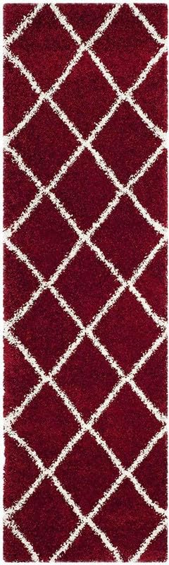 Image of Carpet for Living Room, Bedroom and Hall Handmade Microfiber Cozy Soft and Fluffy Shaggy Area Rug with 2 inch Thick Anti Skid Carpet [2x5 Feet Red Box]