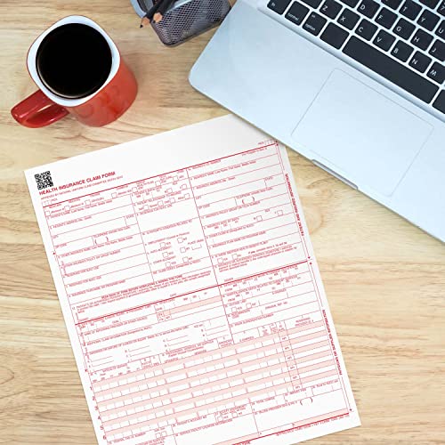Cms 1500 Claim Forms / 500 Health Insurance Claim Sheets / 8.5" X 11" Hcfa 1500 Printer Friendly Forms/Made In The Usa #TOP3