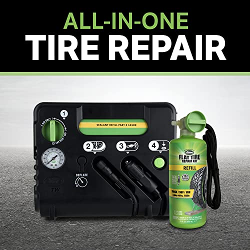 Image of Slime 50139 Flat Tire Puncture Emergency Kit, Includes Sealant and Tyre Inflator Pump, Analog, Suitable for Trucks, SUVs and Vans, 15 Min Fix