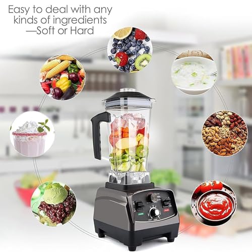 High Speed Smoothie Maker, Jug Blender with 2L Cup and Stainless Steel 6 Leaf Blades, 1650W Strong Power and 26000 Rpm Speed, Blending Fast and Evenly, for Smoothies, Fruit Shakes, Puree - Image 4
