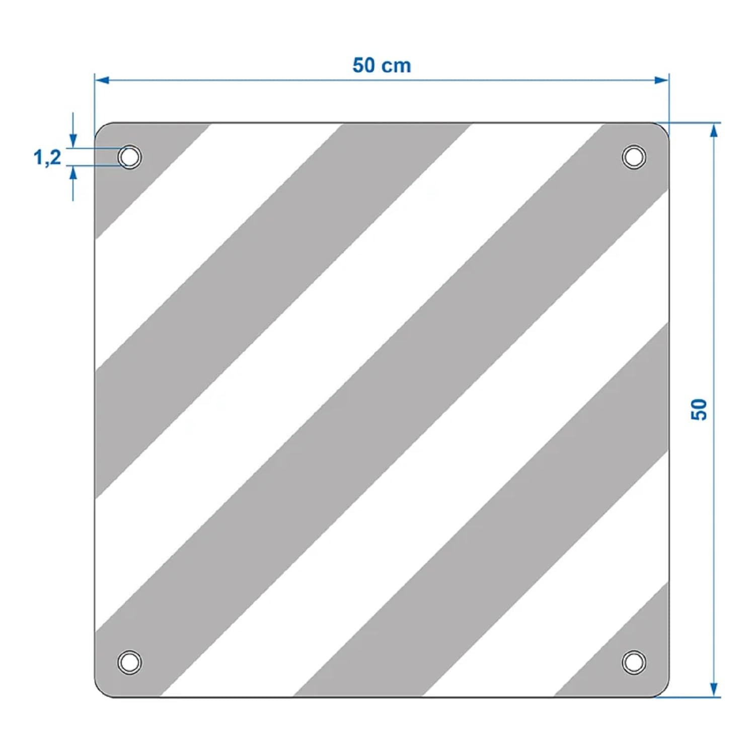 ProPlus Warntafel Italien Fahrradträger 50 x 50 cm Aluminium rot weiß CE25 | Kennzeichnung für Ladegut, Montage zum Einstecken oder Festbinden, auch Wohnmobil und Wohnwagen, EN 12899-1:2007