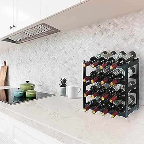Soporte para botellas de vino de bambú 16 botellas miniatura 5