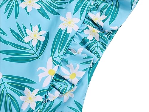 LIZENS Girls One Piece Hawaiian Ruffle Swimsuit - Beachwear Bathing Suit for Kids4