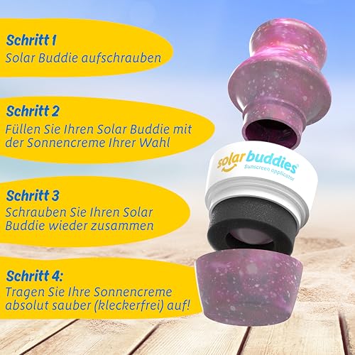 Solar Buddies Sonnencreme-Applikator – Galaxy Single – nachfüllbarer Rollschwamm für Sonnencreme, Sonnencreme und Lotion-Applikator für Kinder, Erwachsene und Familien – fasst 100 ml, perfekte Größe 4