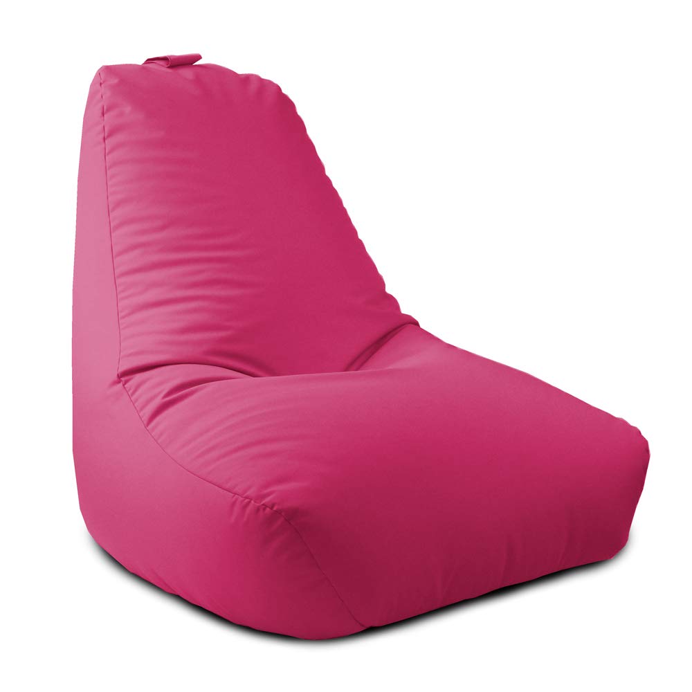 rucomfy Beanbags Large Indoor/Outdoor Adult Bean Bag Chair, Home & Garden Recliner Seat, Durable & Water Resistant 97 x 82 x 80cm (Cerise Pink, Beanbag Only)