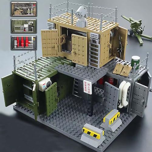 ENHANA WW2 Army Military Guns Weapons and Armored Toy Containers Command Operations Army Soldier Accessories Building Block Toy Battle Sets for Kids