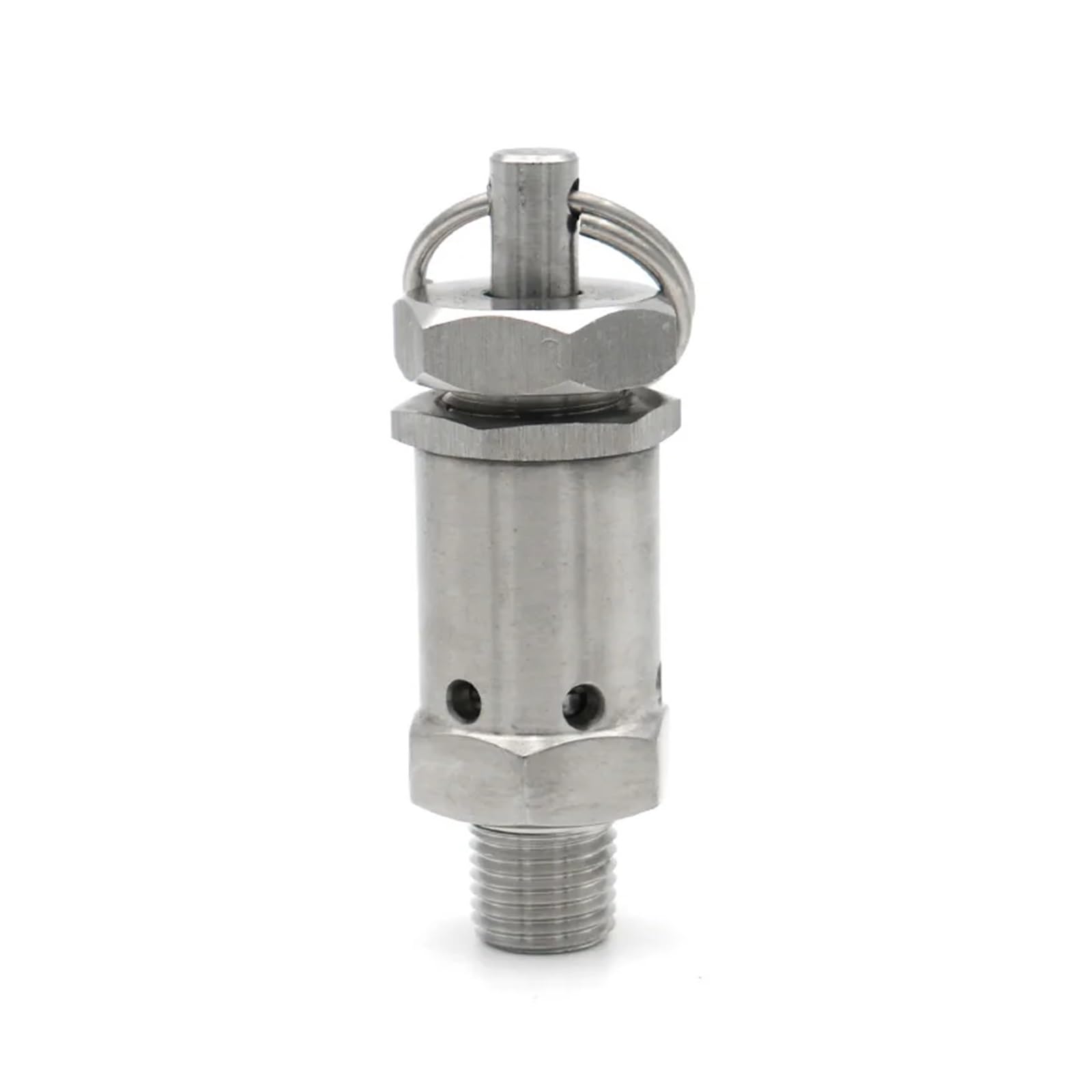 Válvula de seguridad de alivio de presión con resorte mini sanitario de escape de 1/4" 1/2" BSPT con rosca macho de 1-10 bar for compresor de aire leisurely(1/4 inch,2 Bar Fixed)