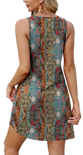 Image of XIEERDUO Summer Dresses for Women 2026 Beach Vacation Clothes V Neck Button Sundresses with Pockets