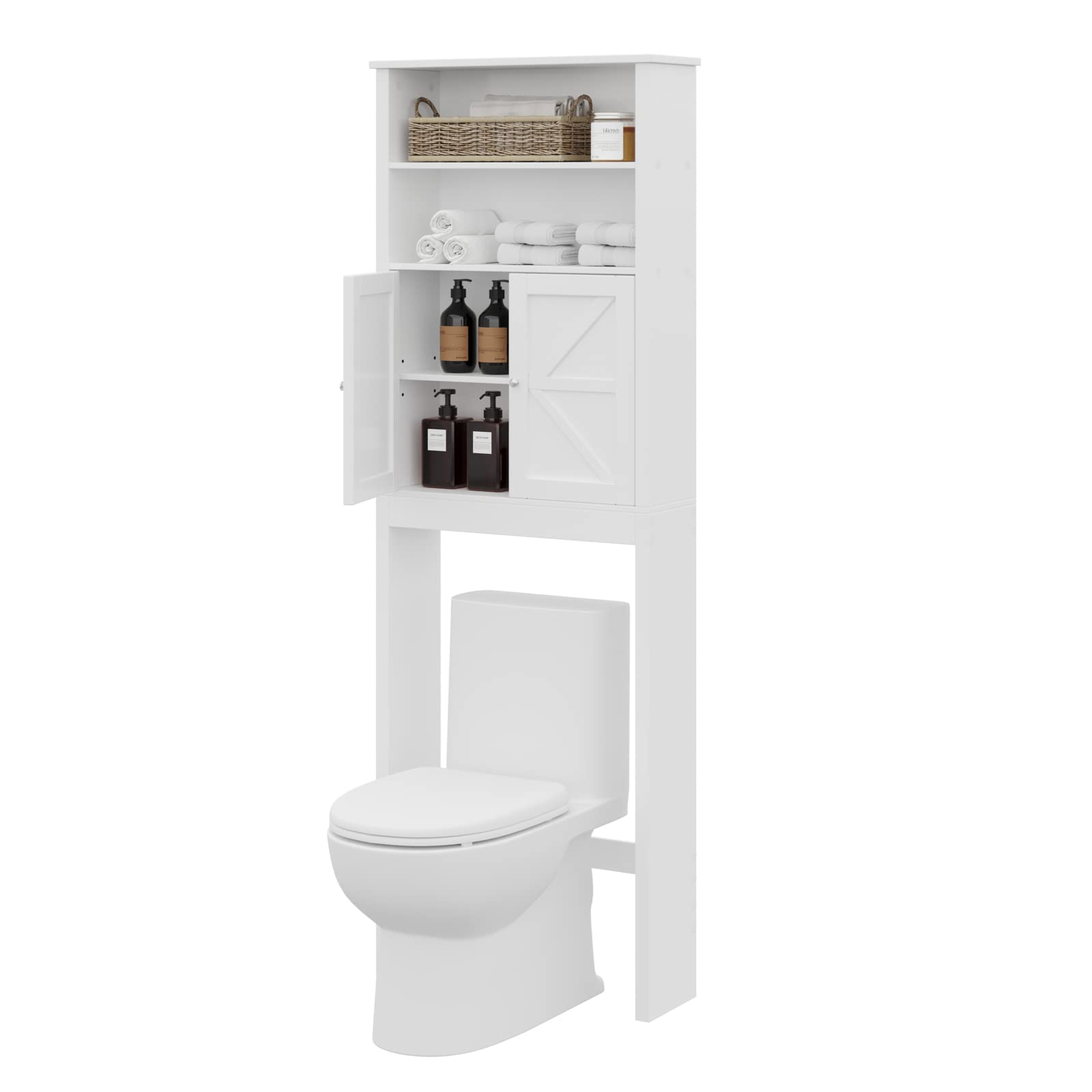 Buy Reettic Tall Over The Toilet Storage with Two Doors, Free Standing