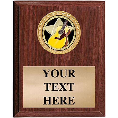 5x7 Custom Wood Finish Guitar Awards - Guitar Music Vertical Plaque Award Prime