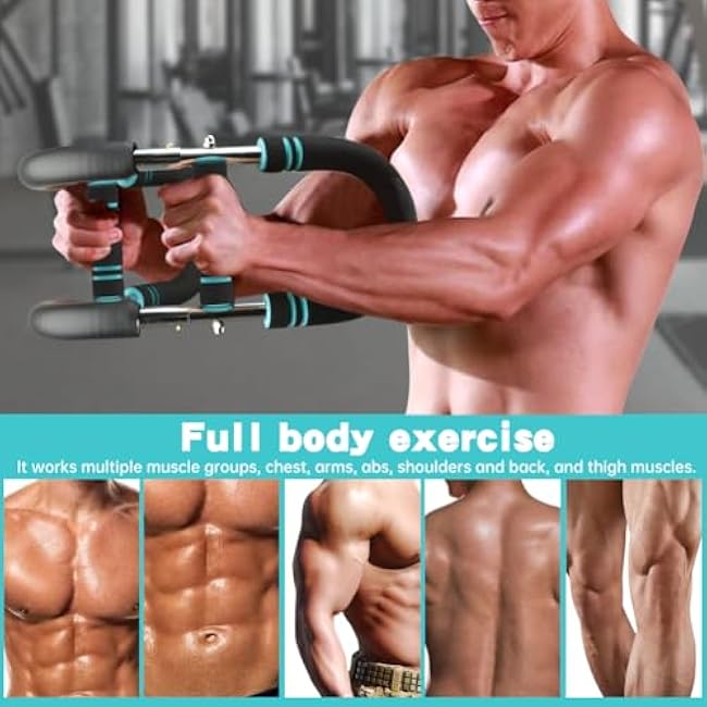 Tw-ister Arm Exerciser,Adjustable Spring Workout Bar,Portable Power Tw-ister Bar,Forearm Triceps Chest Enhanced Exercise Strengthener,Portable Spring Resistance for Home Workout Equipment