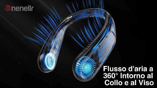 Ventilatore Da Collo Senza Pale - Ricaricabile USB-C, 6000mAh, 3 Velocità - Design A Mani Libere Per Estate, Sport E Lavoro All'aperto - Foto 3