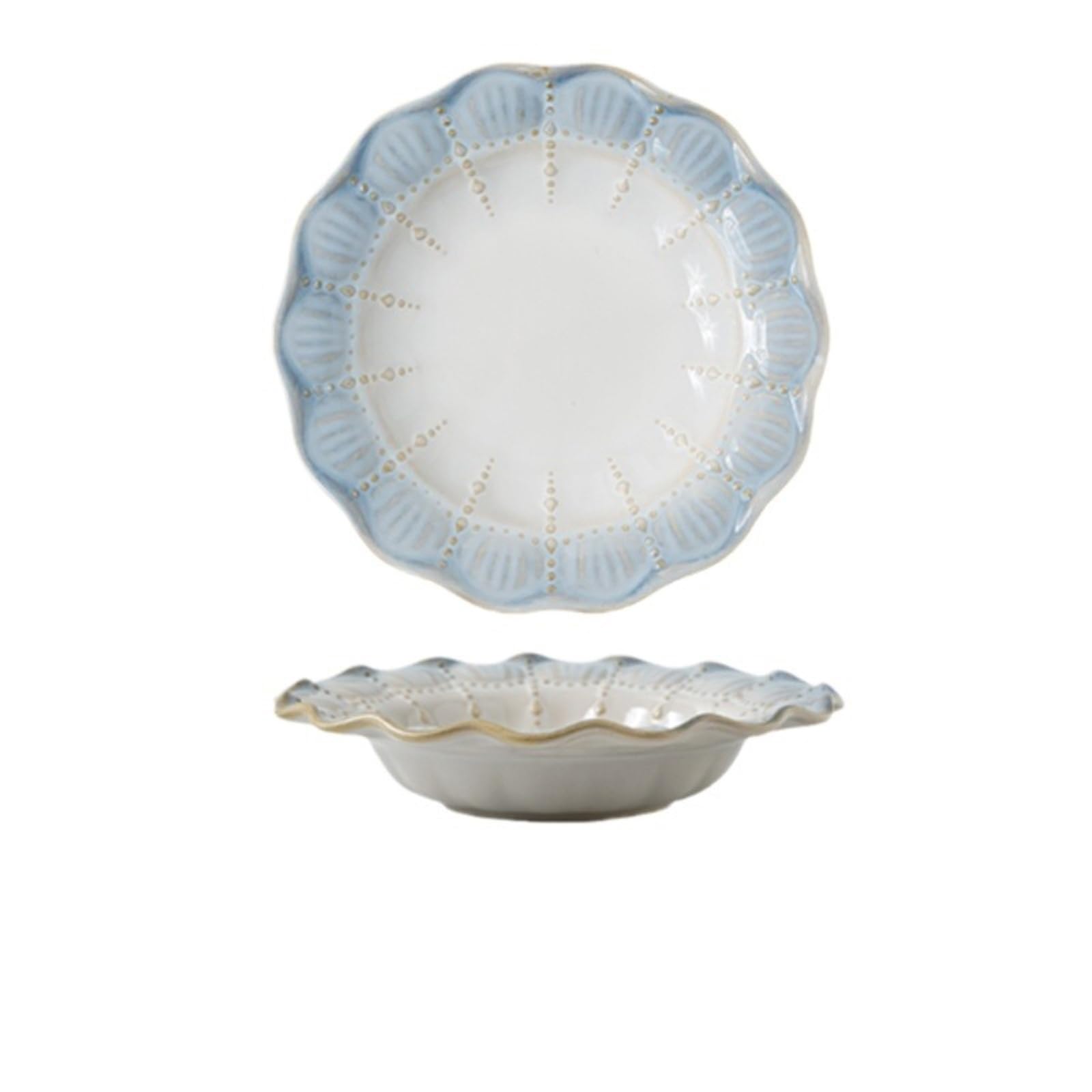 plats en céramique e bleu