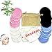 Coton Demaquillant Lavable Fibre De Bambou X 16, Plus Bandeau Maquillage Velours, Filet De Nettoyage Naturelle, Masque, Zéro, Disque Bio Disque Lingette Réutilisable soins pour le visage