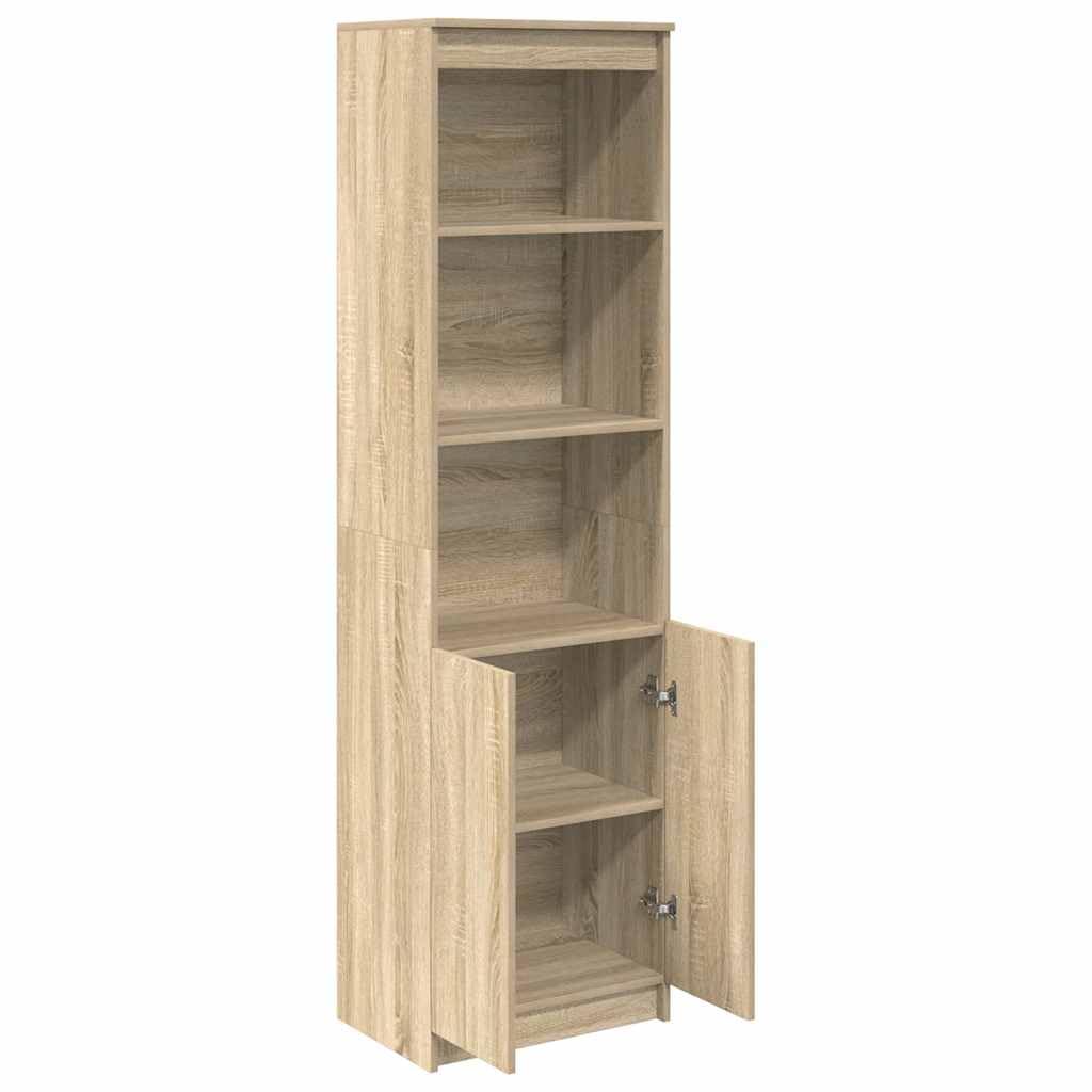 vidaXL Hochschrank Sonoma-Eiche 50x35x180 cm Holzwerkstoff mit Tür - Beistellschrank, Lagerschrank