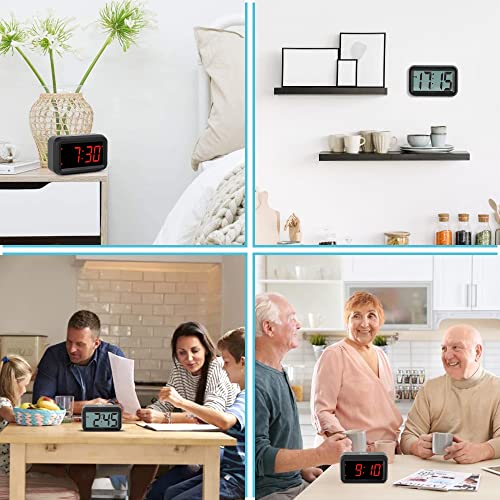 Kwanwa Digital Clock, Auto-Dimming 1.8'' Black Lcd/ 1.2'' Red Led Display, Battery Operated, Cordless, Small Led Clock, Snooze, Alarm Clock For Heavy Sleepers Adults Kids Students #TOP6