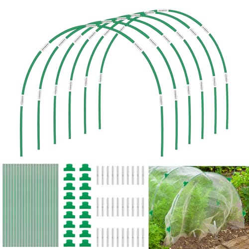 DOUUCO 36 Stück 43 cm Pflanztunnel Bögen, Folientunnel Bögen, Rust Free Fiberglas Tunnelbogen stabil Durable Frei Biegbar Gartenreifen, Gewächshaus Reifen für Gartenstoff Gartenpfähle