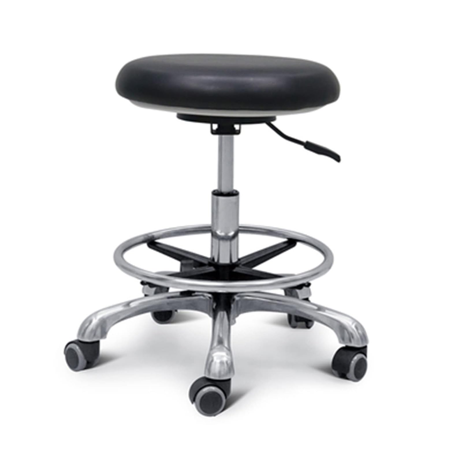OZBMA Dental Assistant Stool with 360° Rotation Armrest, PU Leather Saddle Height Adjustable for Dentist, Salon, Tattoo (A2 One Size)