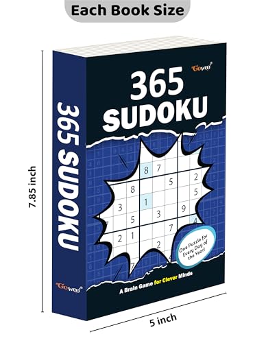 Image of 365 Sudoku :- Brain Training Sudoku Puzzle Book, Sudoku puzzle book, Brain Booster sudoku book, 365 sudoku puzzles book, Classic Sudoku Puzzle Book, Travel-sized sudoku puzzle book