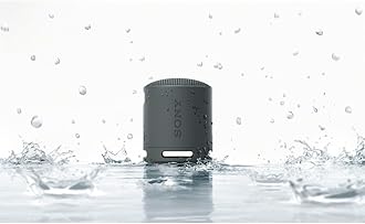 Sony SRS-XB100 Wireless Bluetooth Portable Lightweight Super-Compact Travel Speaker, Durable IP67 Waterproof & Dustproof Shower Speaker, 16 Hour Battery, Versatile Strap, & Hands-free Calling, Black