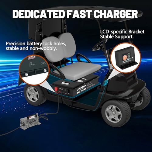 Image of 48V 166Ah Golf Cart Lithium LiFePO4 Battery with Charger and 200A BMS Grade A Cells Deep Cycle Rechargeable Battery,10000+ Cycles,Perfect for Golf Cart,Off Grid Applications (48V 166Ah-GC-Chr)
