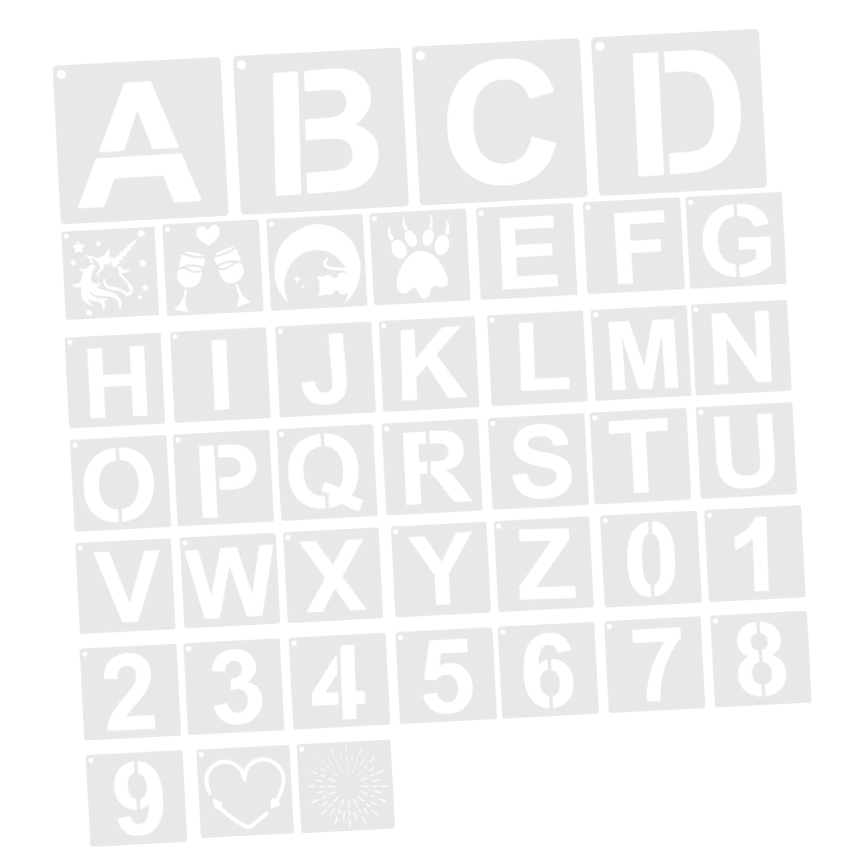 SHINEOFI 126pezzi Stencil Per Pittura Lettere Numeri e Modelli Per Creazioni Fai Te Per Decorazioni Di Diari e Scrapbooking