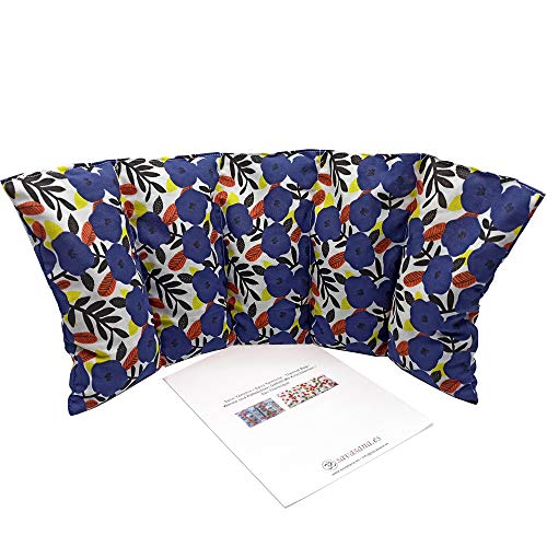 Coussin chauffant PÉTUNIAS BLEUS - rempli de noyaux de cerise - coussin thérapeutique - 50x20cm - 800gr