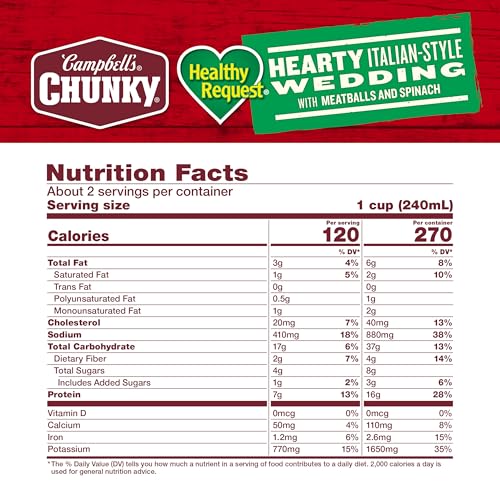 Image of Campbell's Chunky Healthy Request Hearty Italian-Style Wedding Soup, 18.6 Oz