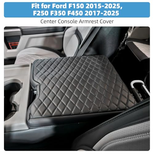 Image of Center Console Armrest Cover Compatible with Ford F150 2015-2025, 2017-2025 F250 F350 F450(for Jump Seat Only)