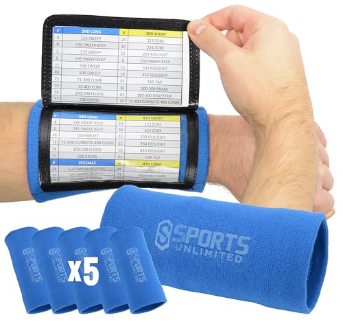 Image of Sports Unlimited Adult Triple Wrist Coach, Football Wristbands for Plays, Baseball Wristbands, QB Arm Bands
