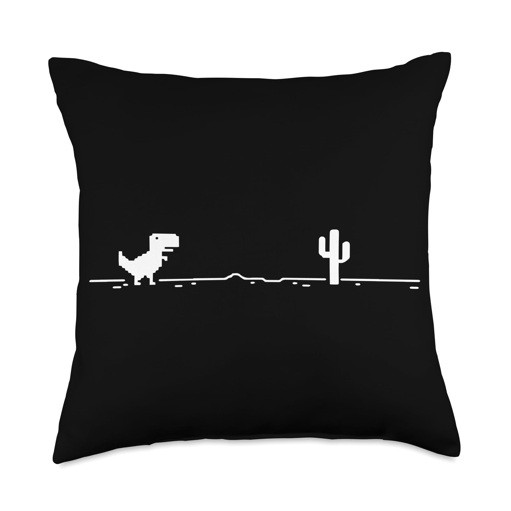 graphic creation product, 12 Black Field Purple No Internet Prehistoric Creature Game Throw Pillow, 18x18, Multicolor