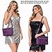 Leather Crossbody Bags for Women Small Soft Genuine Pebbled Sling Shoulder Handbag Crossover Purse with Full Adjustable Strap (Amethyst Nappa)