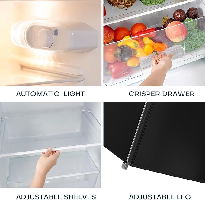 Hbj Full Sized Electrical Appliances, 7.7 Cu.Ft. Refrigerator With Freezer, Double Door Fridge, Adjustable Thermostat, Large Capacity With Decorate Cover on Fridge.com - View 4