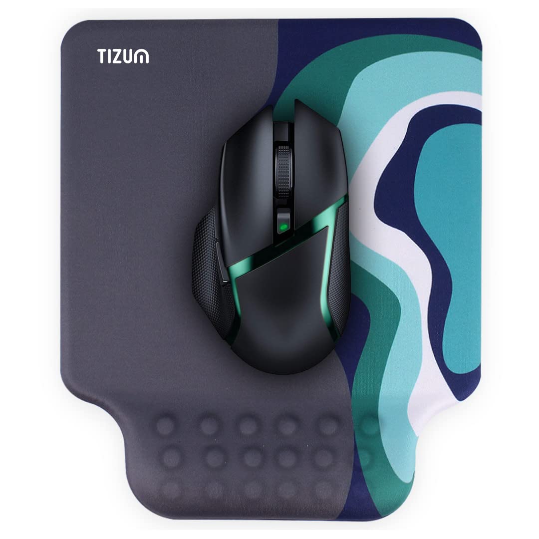 Tizum Gel Mouse Pad Wrist Rest Gel Foam Mousepad,Cushion Wrist Support & Pain Relief, Suitable for Gaming, Computer, Laptop, Home & Office Non-Slip Rubber Base (Grey)