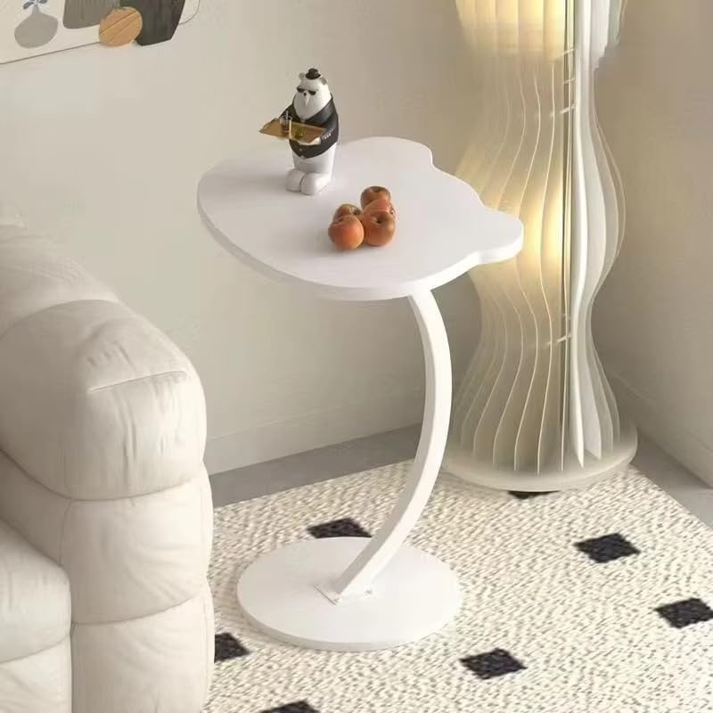 Image of Side Table Stands Couch Side, Swivel TV Tray Table, C-Shaped End Table, Small Center Table for Home Office for Bedroom, Living Room | Closet with Dustproof Door (S-Panda-YZ-12)