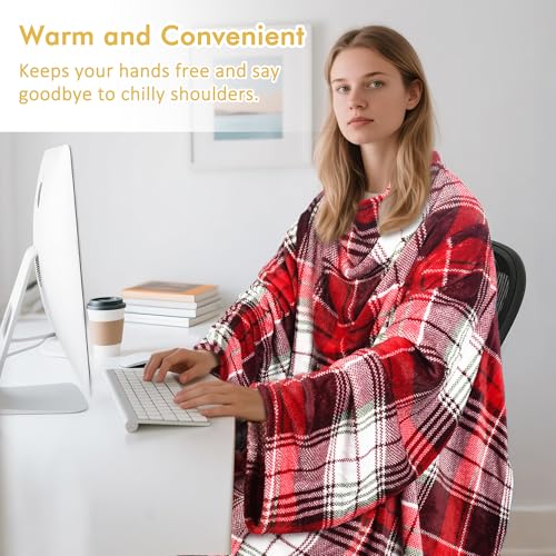 Image of Catalonia Wearable Blanket with Sleeves & Foot Pocket for Adults