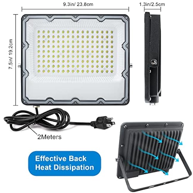 150W LED Flood Lights Plug in White